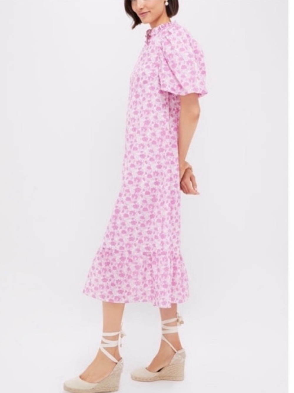 HYACINTH HOUSE Pink & White Floral Mimi Midi Dress | NWT | Size Small - Picture 7 of 11